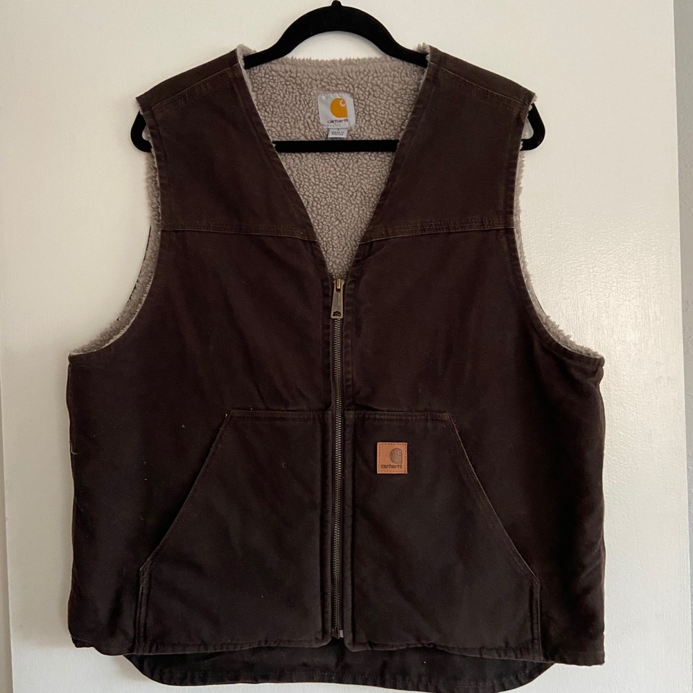 Carhartt sherpa lined brown men’s vest large